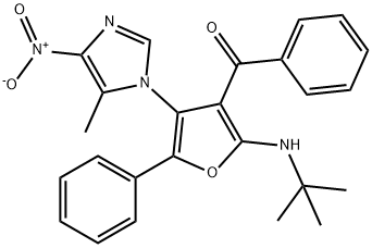 Methanone,  [2-[(1,1-dimethylethyl)amino]-4-(5-methyl-4-nitro-1H-imidazol-1-yl)-5-phenyl-3-furanyl]phenyl- 구조식 이미지