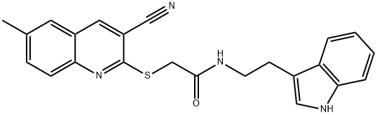 Acetamide, 2-[(3-cyano-6-methyl-2-quinolinyl)thio]-N-[2-(1H-indol-3-yl)ethyl]- (9CI) 구조식 이미지