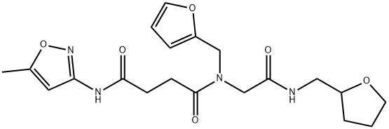 Butanediamide, N-(2-furanylmethyl)-N-(5-methyl-3-isoxazolyl)-N-[2-oxo-2-[[(tetrahydro-2-furanyl)methyl]amino]ethyl]- (9CI) 구조식 이미지