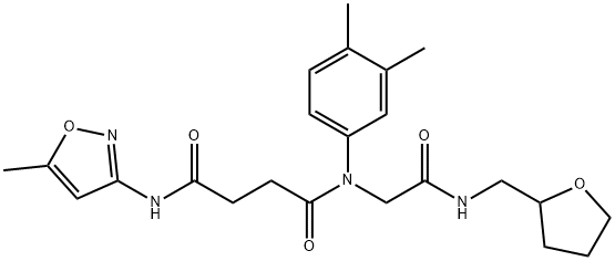 Butanediamide, N-(3,4-dimethylphenyl)-N-(5-methyl-3-isoxazolyl)-N-[2-oxo-2-[[(tetrahydro-2-furanyl)methyl]amino]ethyl]- (9CI) 구조식 이미지