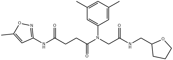 Butanediamide, N-(3,5-dimethylphenyl)-N-(5-methyl-3-isoxazolyl)-N-[2-oxo-2-[[(tetrahydro-2-furanyl)methyl]amino]ethyl]- (9CI) 구조식 이미지