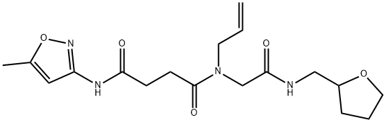 Butanediamide, N-(5-methyl-3-isoxazolyl)-N-[2-oxo-2-[[(tetrahydro-2-furanyl)methyl]amino]ethyl]-N-2-propenyl- (9CI) 구조식 이미지