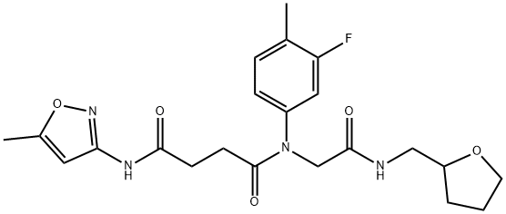 Butanediamide, N-(3-fluoro-4-methylphenyl)-N-(5-methyl-3-isoxazolyl)-N-[2-oxo-2-[[(tetrahydro-2-furanyl)methyl]amino]ethyl]- (9CI) 구조식 이미지