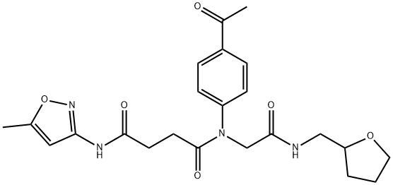 Butanediamide, N-(4-acetylphenyl)-N-(5-methyl-3-isoxazolyl)-N-[2-oxo-2-[[(tetrahydro-2-furanyl)methyl]amino]ethyl]- (9CI) 구조식 이미지