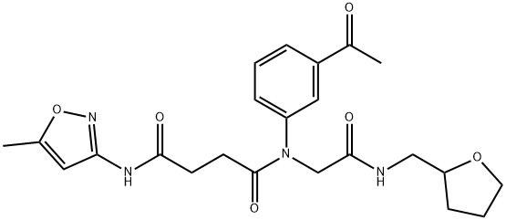 Butanediamide, N-(3-acetylphenyl)-N-(5-methyl-3-isoxazolyl)-N-[2-oxo-2-[[(tetrahydro-2-furanyl)methyl]amino]ethyl]- (9CI) 구조식 이미지