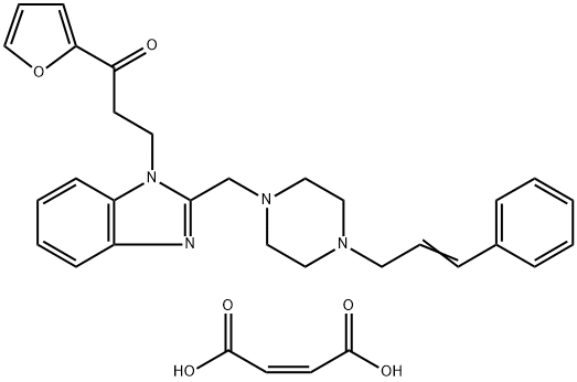 3-[2-[(4-cinnamyl-1-piperazinyl)methyl]-1H-benzimidazol-1-yl]-1-(2-furyl)propan-1-one dimaleate 구조식 이미지