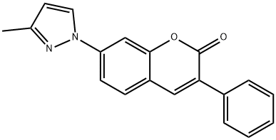 7-(3-methyl-1H-pyrazol-1-yl)-3-phenyl-2-benzopyrone 구조식 이미지