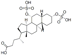 (4R)-4-[(3R,5S,7R,9S,10S,13R,14S,17R)-10,13-dimethyl-3,7-disulfooxy-2,3,4,5,6,7,8,9,11,12,14,15,16,17-tetradecahydro-1H-cyclopenta[a]phenanthren-17-yl]pentanoic acid Structure