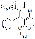 dimethyl 1,4-dihydro-2,6-dimethyl-4-(2-nitrophenyl)pyridine-3,5-dicarboxylate monohydrochloride 구조식 이미지