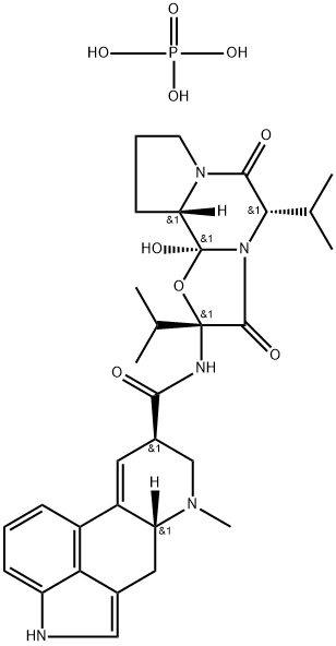 12'-hydroxy-2',5'alpha-diisopropylergotaman-3',6',18-trione phosphate  구조식 이미지