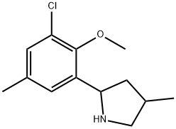 Pyrrolidine, 2-(3-chloro-2-methoxy-5-methylphenyl)-4-methyl- (9CI) 구조식 이미지