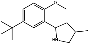 Pyrrolidine, 2-[5-(1,1-dimethylethyl)-2-methoxyphenyl]-4-methyl- (9CI) Structure