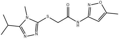 Acetamide, N-(5-methyl-3-isoxazolyl)-2-[[4-methyl-5-(1-methylethyl)-4H-1,2,4-triazol-3-yl]thio]- (9CI) 구조식 이미지