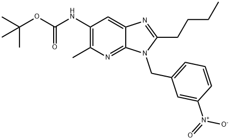 Carbamic acid, [2-butyl-5-methyl-3-[(3-nitrophenyl)methyl]-3H-imidazo[4,5-b]pyridin-6-yl]-, 1,1-dimethylethyl ester (9CI) 구조식 이미지
