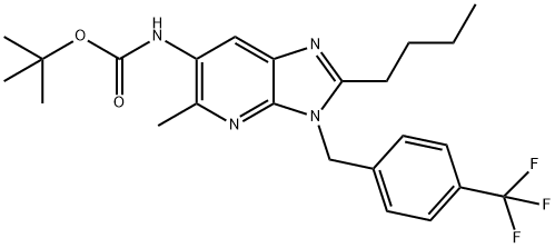 Carbamic acid, [2-butyl-5-methyl-3-[[4-(trifluoromethyl)phenyl]methyl]-3H-imidazo[4,5-b]pyridin-6-yl]-, 1,1-dimethylethyl ester (9CI) Structure