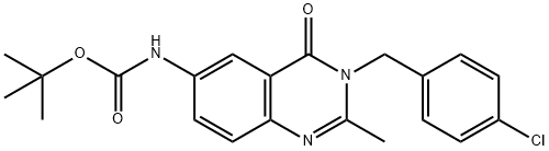 Carbamic acid, [3-[(4-chlorophenyl)methyl]-3,4-dihydro-2-methyl-4-oxo-6-quinazolinyl]-, 1,1-dimethylethyl ester (9CI) Structure