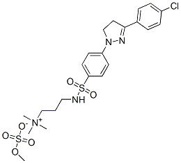3-[[[4-[3-(4-chlorophenyl)-4,5-dihydro-1H-pyrazol-1-yl]phenyl]sulphonyl]amino]propyltrimethylammonium methyl sulphate  Structure