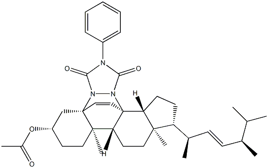 (4aS,6S,8aR,8bR,10aR,11R,13aR,13bS)-6-(Acetyloxy)-5,6,7,8,8a,8b,10,10a,11,12,13,13a-dodecahydro-8a,10a-diMethyl-2-phenyl-11-[(1R,2E,4R)-1,4,5-triMethyl-2-hexen-1-yl]-4a,13b-etheno-1H,9H-benzo[c]cyclopenta[h][1,2,4]triazolo[1,2-a]cinnoline-1,3(2H)-dione 구조식 이미지