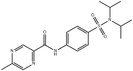 Pyrazinecarboxamide, N-[4-[[bis(1-methylethyl)amino]sulfonyl]phenyl]-5-methyl- (9CI) Structure