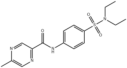 Pyrazinecarboxamide, N-[4-[(diethylamino)sulfonyl]phenyl]-5-methyl- (9CI) Structure