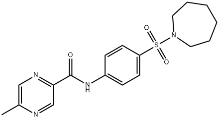 Pyrazinecarboxamide, N-[4-[(hexahydro-1H-azepin-1-yl)sulfonyl]phenyl]-5-methyl- (9CI) Structure