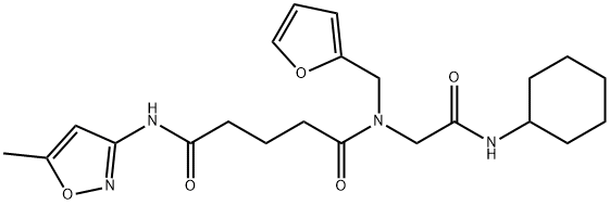 Pentanediamide, N-[2-(cyclohexylamino)-2-oxoethyl]-N-(2-furanylmethyl)-N-(5-methyl-3-isoxazolyl)- (9CI) 구조식 이미지
