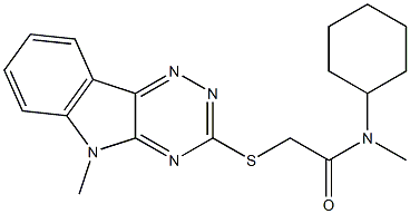 Acetamide, N-cyclohexyl-N-methyl-2-[(5-methyl-5H-1,2,4-triazino[5,6-b]indol-3-yl)thio]- (9CI) 구조식 이미지
