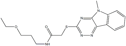 Acetamide, N-(3-ethoxypropyl)-2-[(5-methyl-5H-1,2,4-triazino[5,6-b]indol-3-yl)thio]- (9CI) Structure