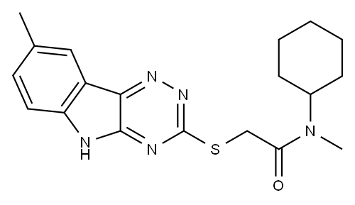 Acetamide, N-cyclohexyl-N-methyl-2-[(8-methyl-2H-1,2,4-triazino[5,6-b]indol-3-yl)thio]- (9CI) 구조식 이미지