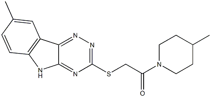 Piperidine, 4-methyl-1-[[(8-methyl-2H-1,2,4-triazino[5,6-b]indol-3-yl)thio]acetyl]- (9CI) Structure