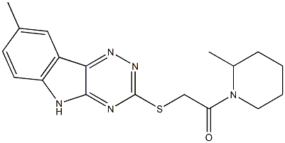 Piperidine, 2-methyl-1-[[(8-methyl-2H-1,2,4-triazino[5,6-b]indol-3-yl)thio]acetyl]- (9CI) 구조식 이미지
