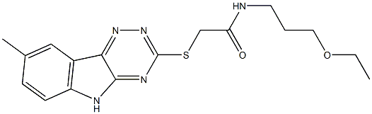 Acetamide, N-(3-ethoxypropyl)-2-[(8-methyl-2H-1,2,4-triazino[5,6-b]indol-3-yl)thio]- (9CI) Structure