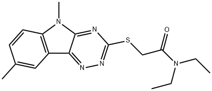 Acetamide, 2-[(5,8-dimethyl-5H-1,2,4-triazino[5,6-b]indol-3-yl)thio]-N,N-diethyl- (9CI) 구조식 이미지