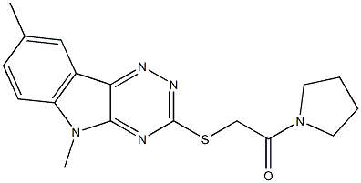 Pyrrolidine, 1-[[(5,8-dimethyl-5H-1,2,4-triazino[5,6-b]indol-3-yl)thio]acetyl]- (9CI) Structure