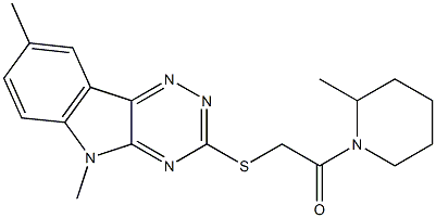 Piperidine, 1-[[(5,8-dimethyl-5H-1,2,4-triazino[5,6-b]indol-3-yl)thio]acetyl]-2-methyl- (9CI) Structure