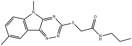 Acetamide, 2-[(5,8-dimethyl-5H-1,2,4-triazino[5,6-b]indol-3-yl)thio]-N-propyl- (9CI) 구조식 이미지