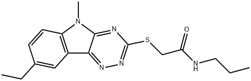 Acetamide, 2-[(8-ethyl-5-methyl-5H-1,2,4-triazino[5,6-b]indol-3-yl)thio]-N-propyl- (9CI) 구조식 이미지
