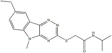 Acetamide, 2-[(8-ethyl-5-methyl-5H-1,2,4-triazino[5,6-b]indol-3-yl)thio]-N-(1-methylethyl)- (9CI) Structure