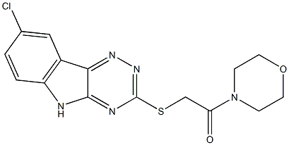 Morpholine, 4-[[(8-chloro-2H-1,2,4-triazino[5,6-b]indol-3-yl)thio]acetyl]- (9CI) 구조식 이미지