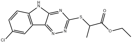 Propanoic acid, 2-[(8-chloro-2H-1,2,4-triazino[5,6-b]indol-3-yl)thio]-, ethyl ester (9CI) Structure