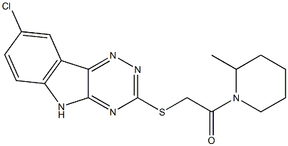 Piperidine, 1-[[(8-chloro-2H-1,2,4-triazino[5,6-b]indol-3-yl)thio]acetyl]-2-methyl- (9CI) 구조식 이미지