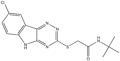 Acetamide, 2-[(8-chloro-2H-1,2,4-triazino[5,6-b]indol-3-yl)thio]-N-(1,1-dimethylethyl)- (9CI) 구조식 이미지