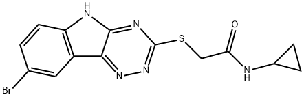 Acetamide, 2-[(8-bromo-2H-1,2,4-triazino[5,6-b]indol-3-yl)thio]-N-cyclopropyl- (9CI) 구조식 이미지