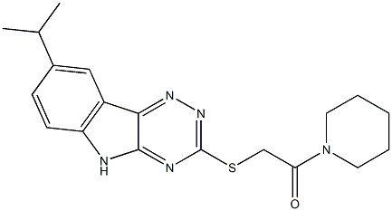 Piperidine, 1-[[[8-(1-methylethyl)-2H-1,2,4-triazino[5,6-b]indol-3-yl]thio]acetyl]- (9CI) 구조식 이미지