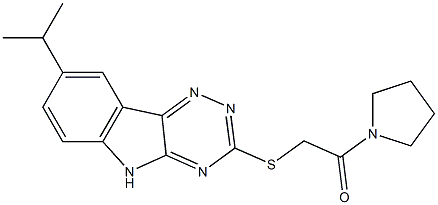 Pyrrolidine, 1-[[[8-(1-methylethyl)-2H-1,2,4-triazino[5,6-b]indol-3-yl]thio]acetyl]- (9CI) 구조식 이미지