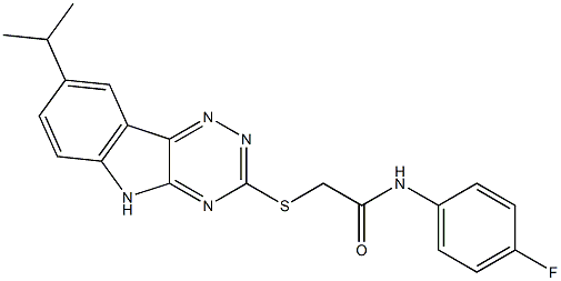 Acetamide, N-(4-fluorophenyl)-2-[[8-(1-methylethyl)-2H-1,2,4-triazino[5,6-b]indol-3-yl]thio]- (9CI) 구조식 이미지