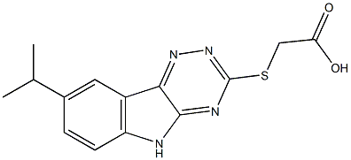 Acetic acid, [[8-(1-methylethyl)-2H-1,2,4-triazino[5,6-b]indol-3-yl]thio]- (9CI) Structure