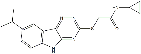 Acetamide, N-cyclopropyl-2-[[8-(1-methylethyl)-2H-1,2,4-triazino[5,6-b]indol-3-yl]thio]- (9CI) 구조식 이미지