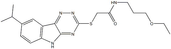 Acetamide, N-(3-ethoxypropyl)-2-[[8-(1-methylethyl)-2H-1,2,4-triazino[5,6-b]indol-3-yl]thio]- (9CI) 구조식 이미지