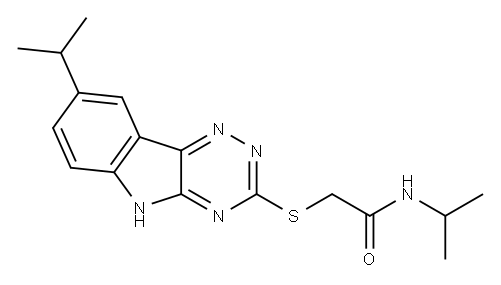 Acetamide, N-(1-methylethyl)-2-[[8-(1-methylethyl)-2H-1,2,4-triazino[5,6-b]indol-3-yl]thio]- (9CI) Structure